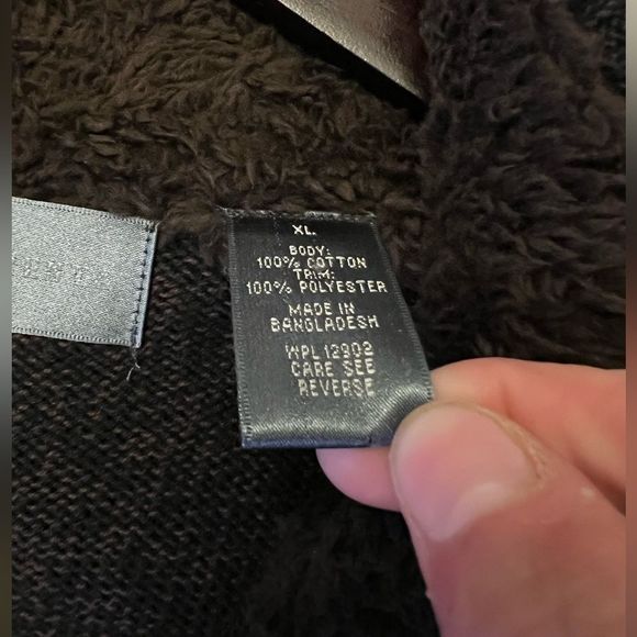 Oscar DeLa Renta 1/4Zip Dark Brown Mock Neck Ribbed Sherpa Lined Neck Sweater XL - Picture 11 of 16